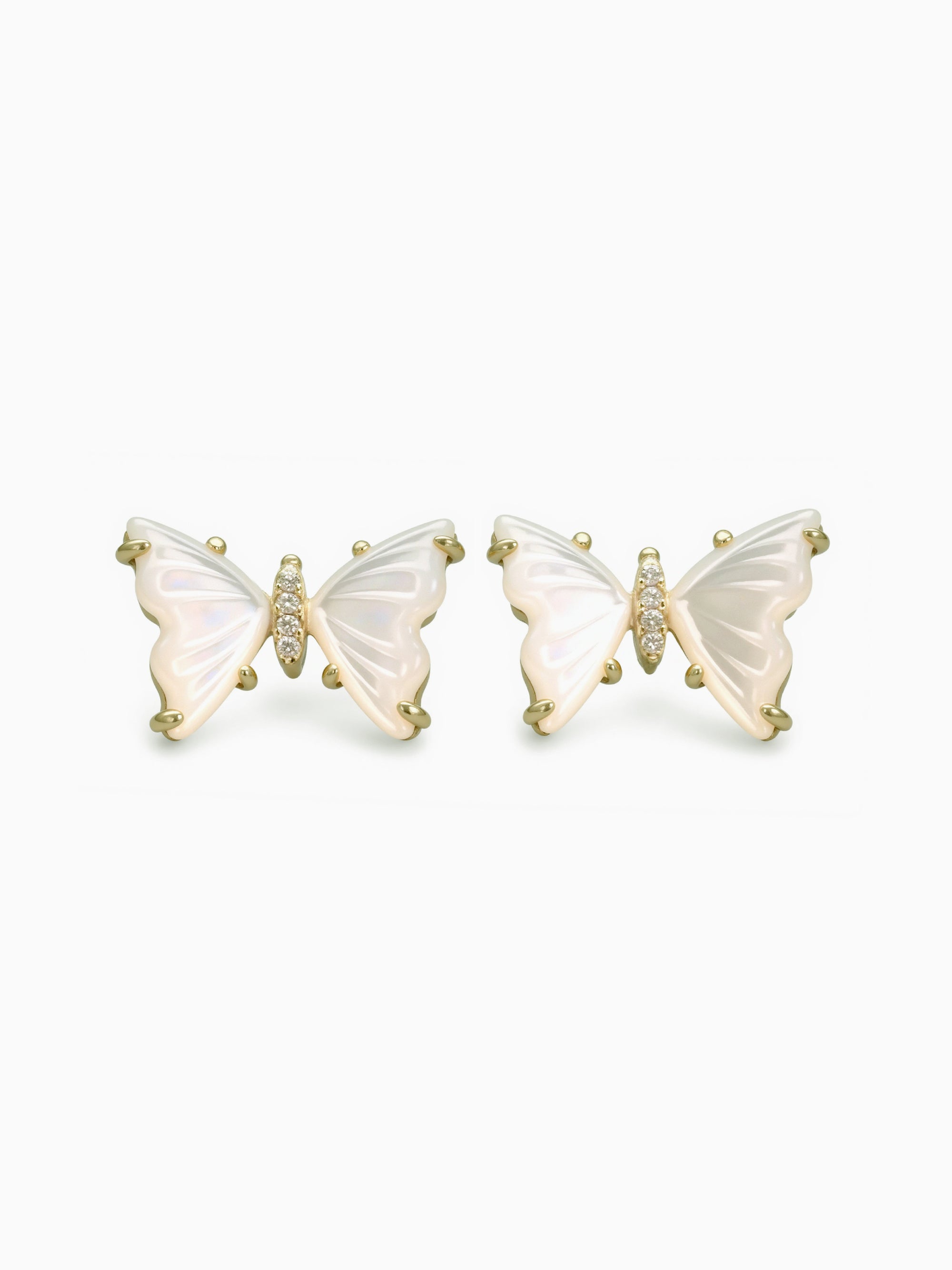 Delicate Butterfly Mother of Pearl Stud Earrings