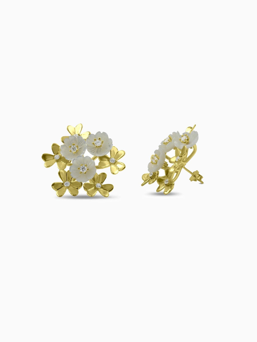 Flower Mother of Pearl and Exquisite Earrings