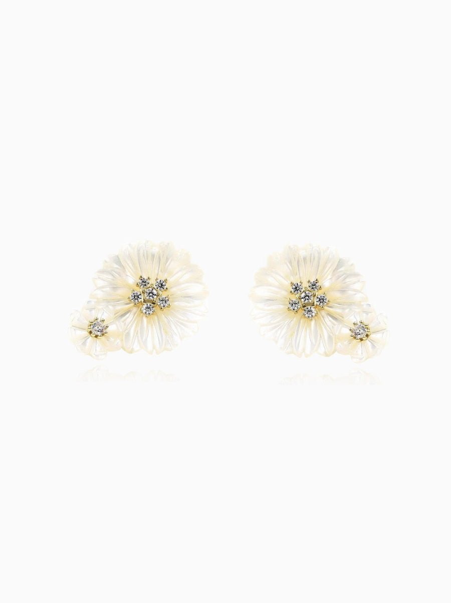 Elegant Floral Mother of Pearl Earrings