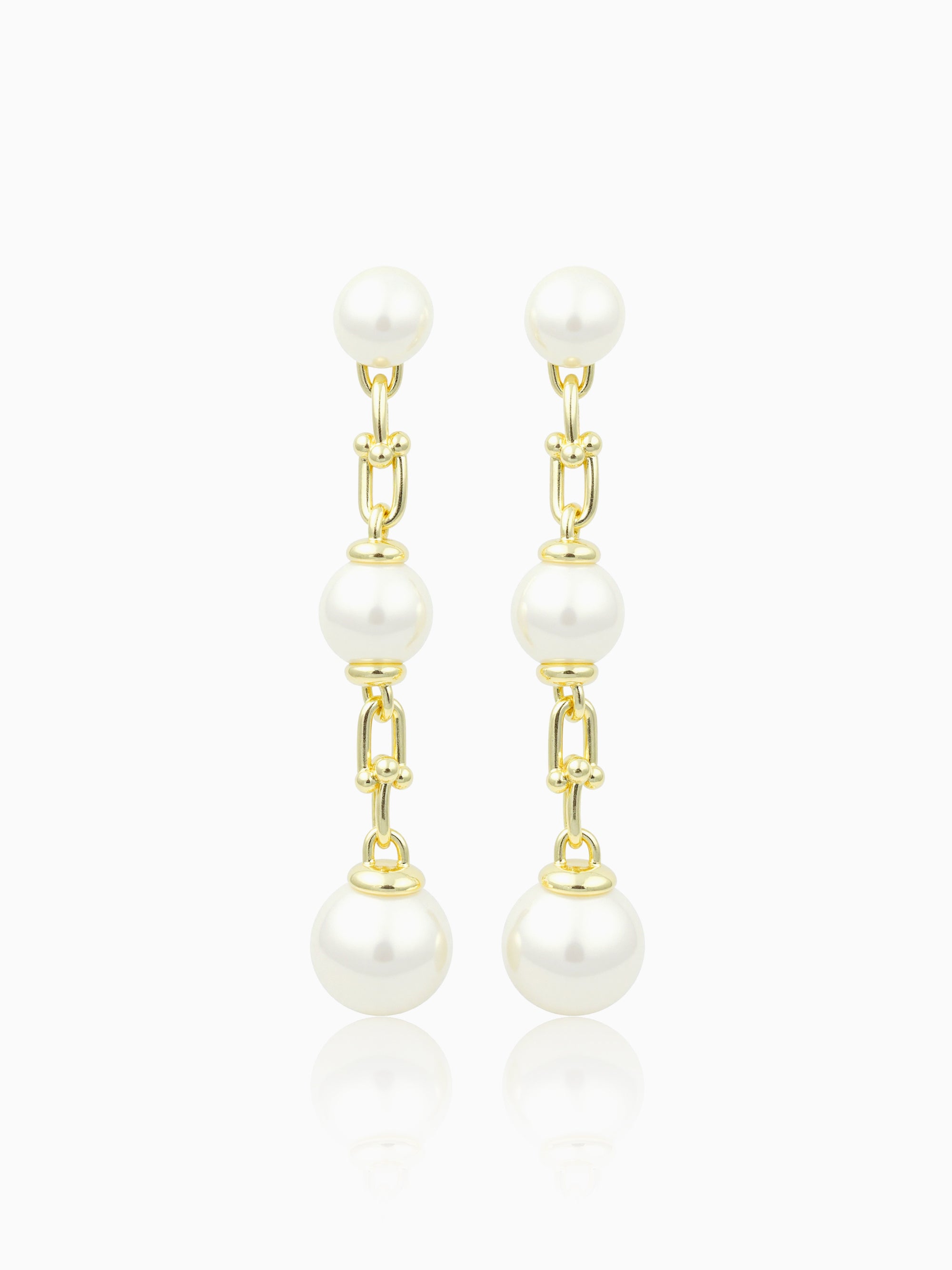7-10MM Fresh Water Pearl 3-Drop Earrings
