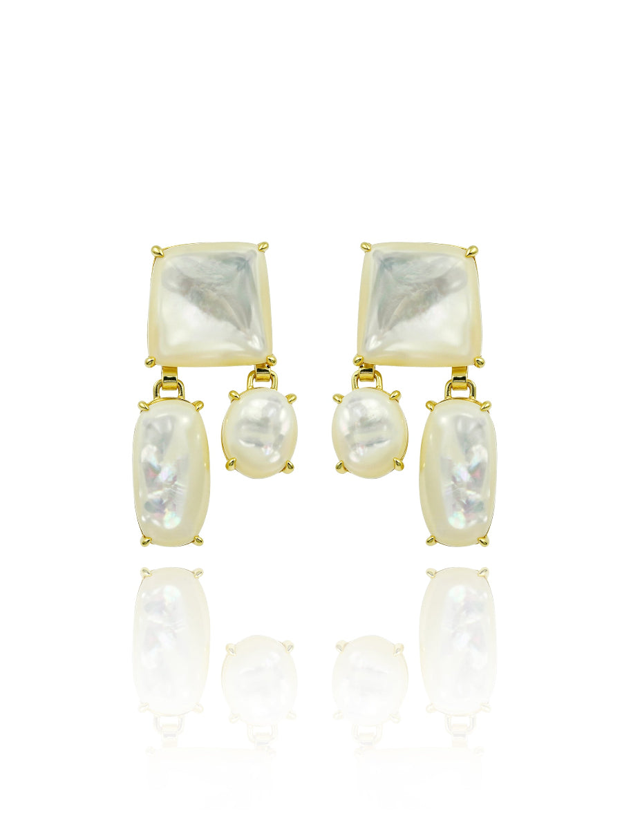 Vintage-Inspired Mother of Pearl Dangle Earrings