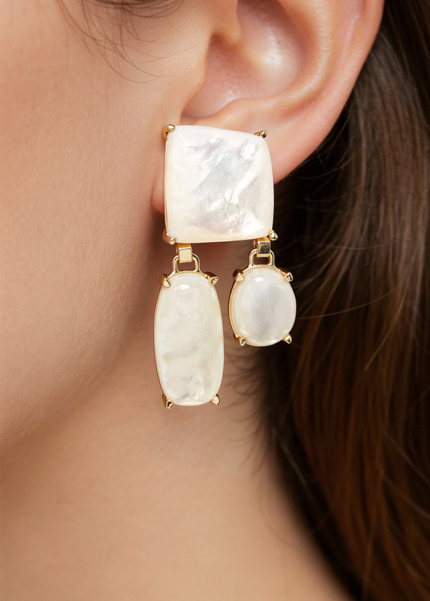 Vintage-Inspired Mother of Pearl Dangle Earrings