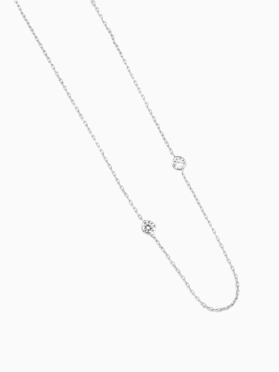925 Silver Cubic Zirconia by Yard Chain Necklace