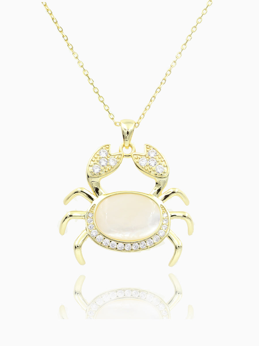 Crab with Mother of Pearl Pendant Necklace