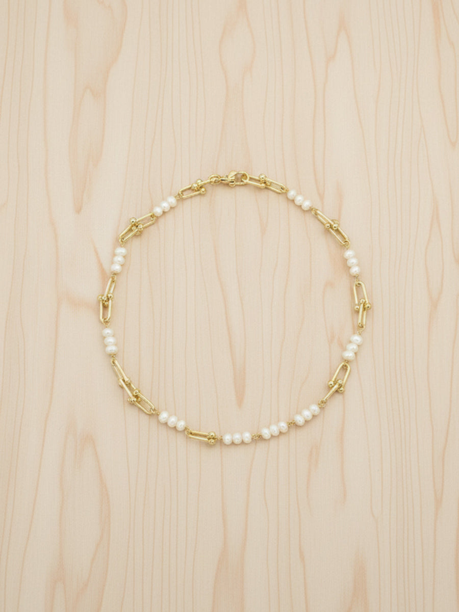 Elegant 5mm Fresh Water Pearl Link Necklace