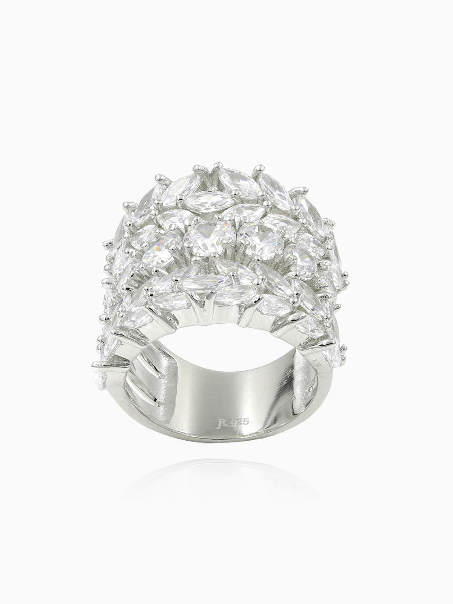 Multi Row Marquise Shape CZ Ring