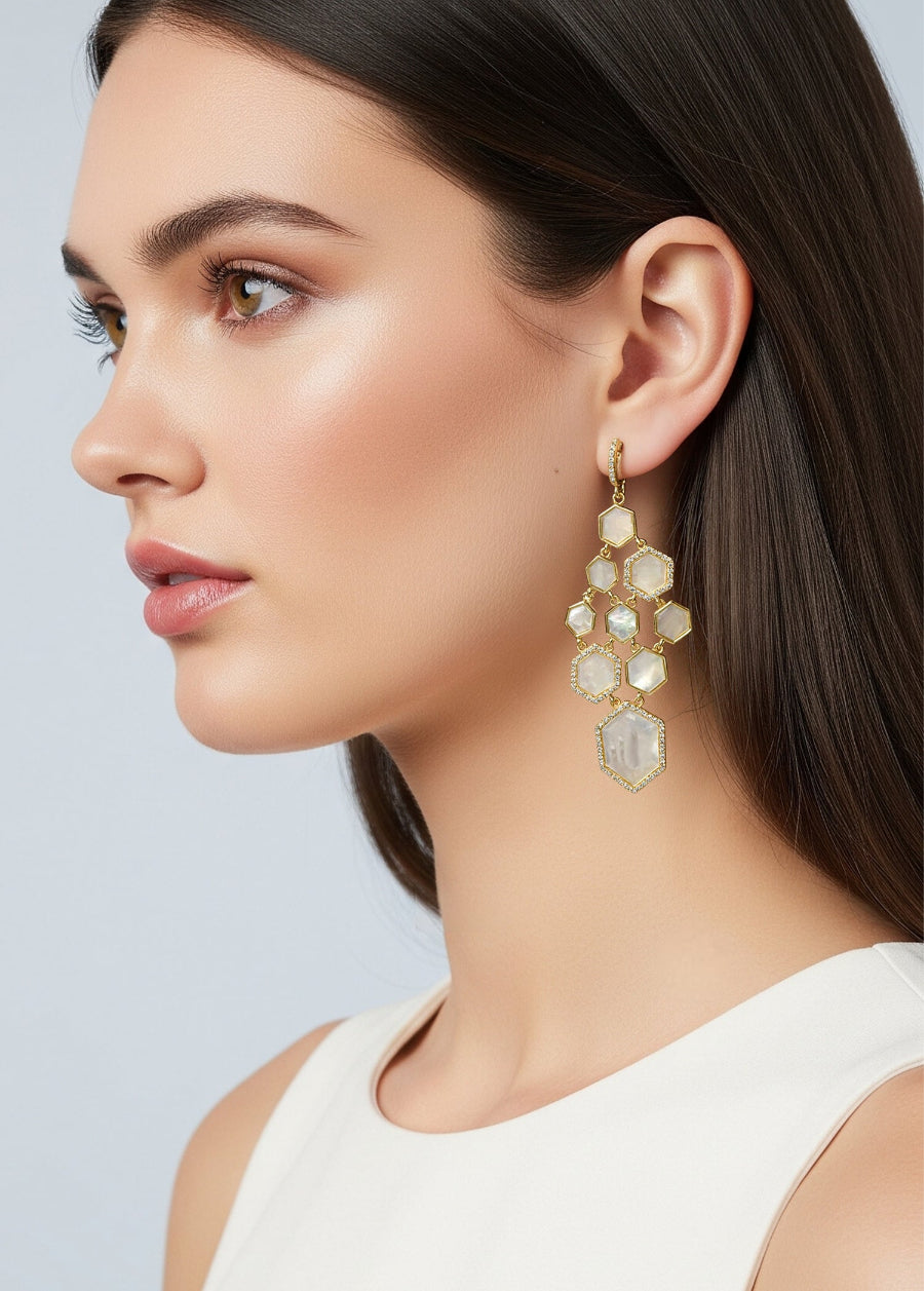 Mother of Pearl Chandelier Earrings