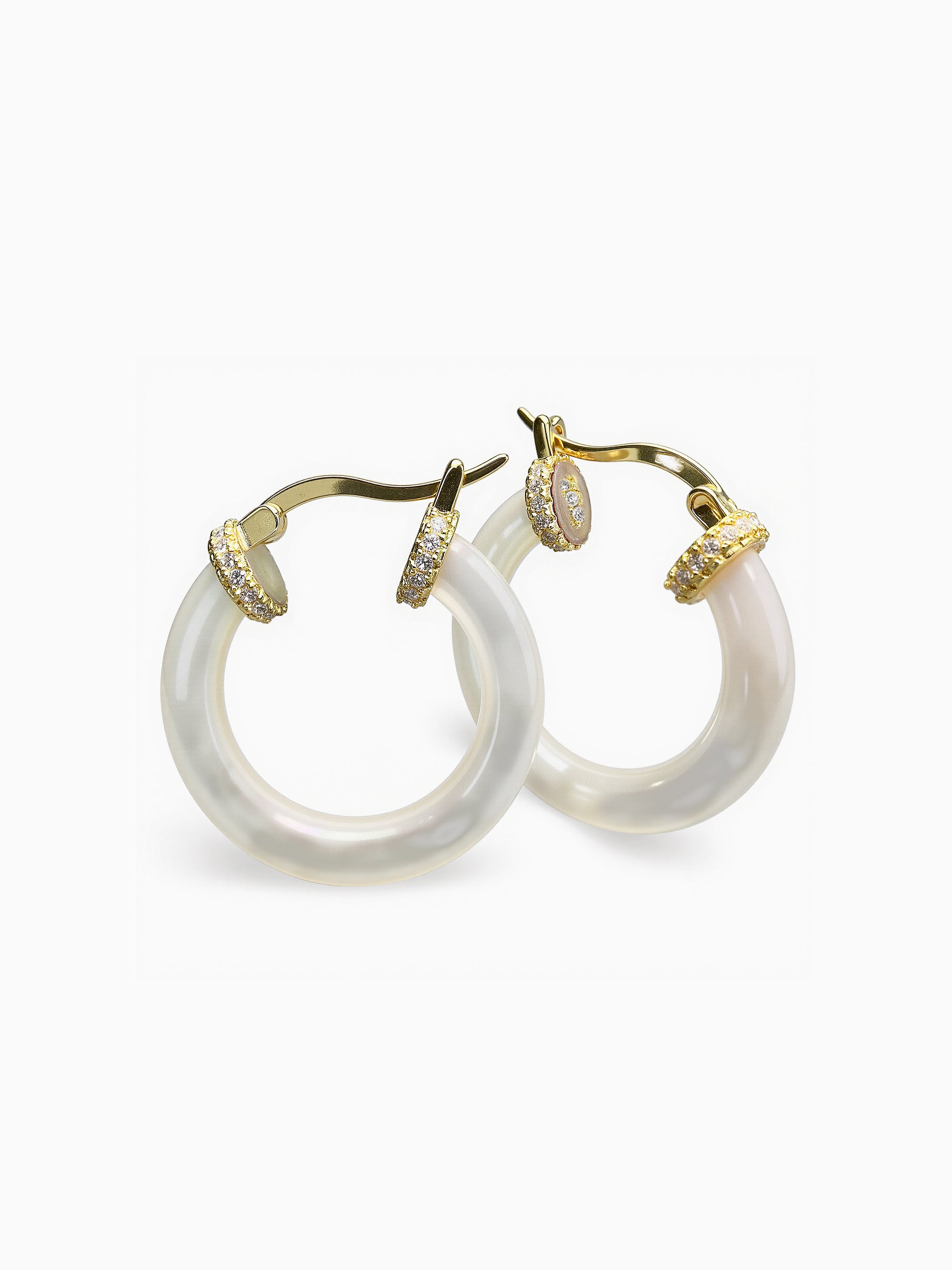Mother of Pearl 25MM Hoop Earrings