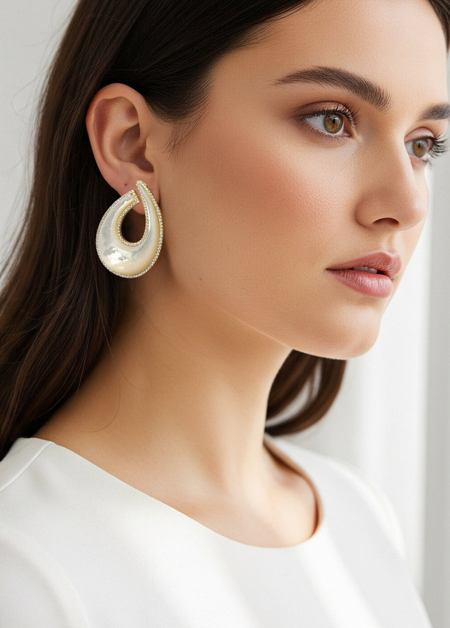 Mother of Pearl Tear Drop Earrings