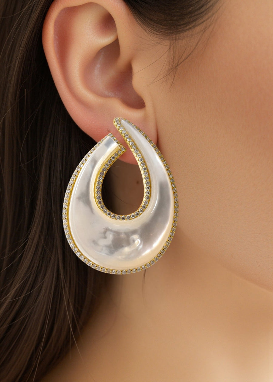 Mother of Pearl Tear Drop Earrings