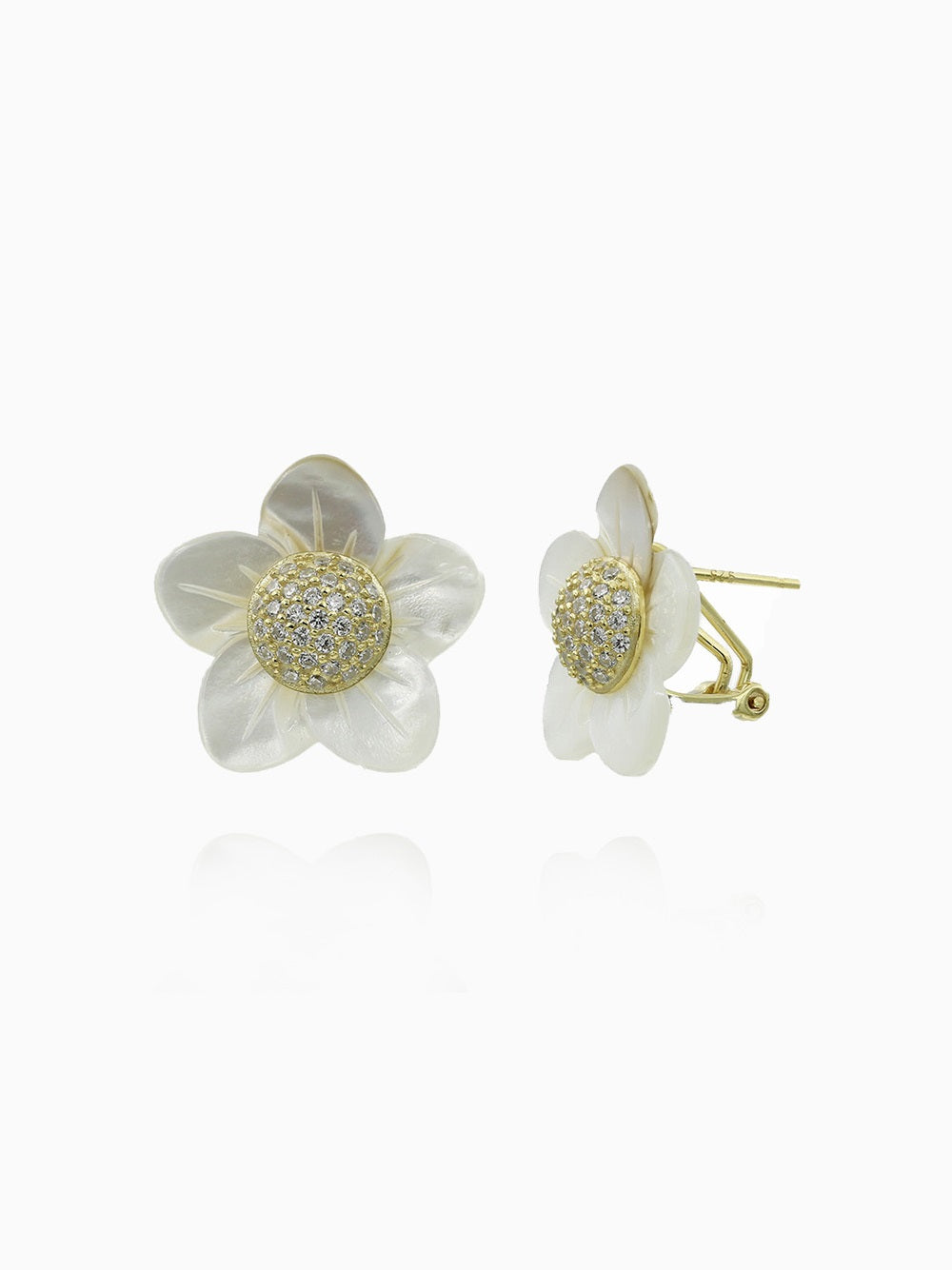 Mother of Pearl Earrings, Flower Studs, Fashion Accessories, Elegant Accessories