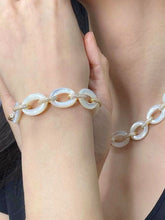 Load image into Gallery viewer, Vintage Mother of Pearl Chunky Chain Bracelets
