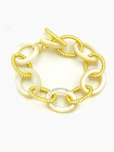 Load image into Gallery viewer, Vintage Mother of Pearl Chunky Loop Bracelets
