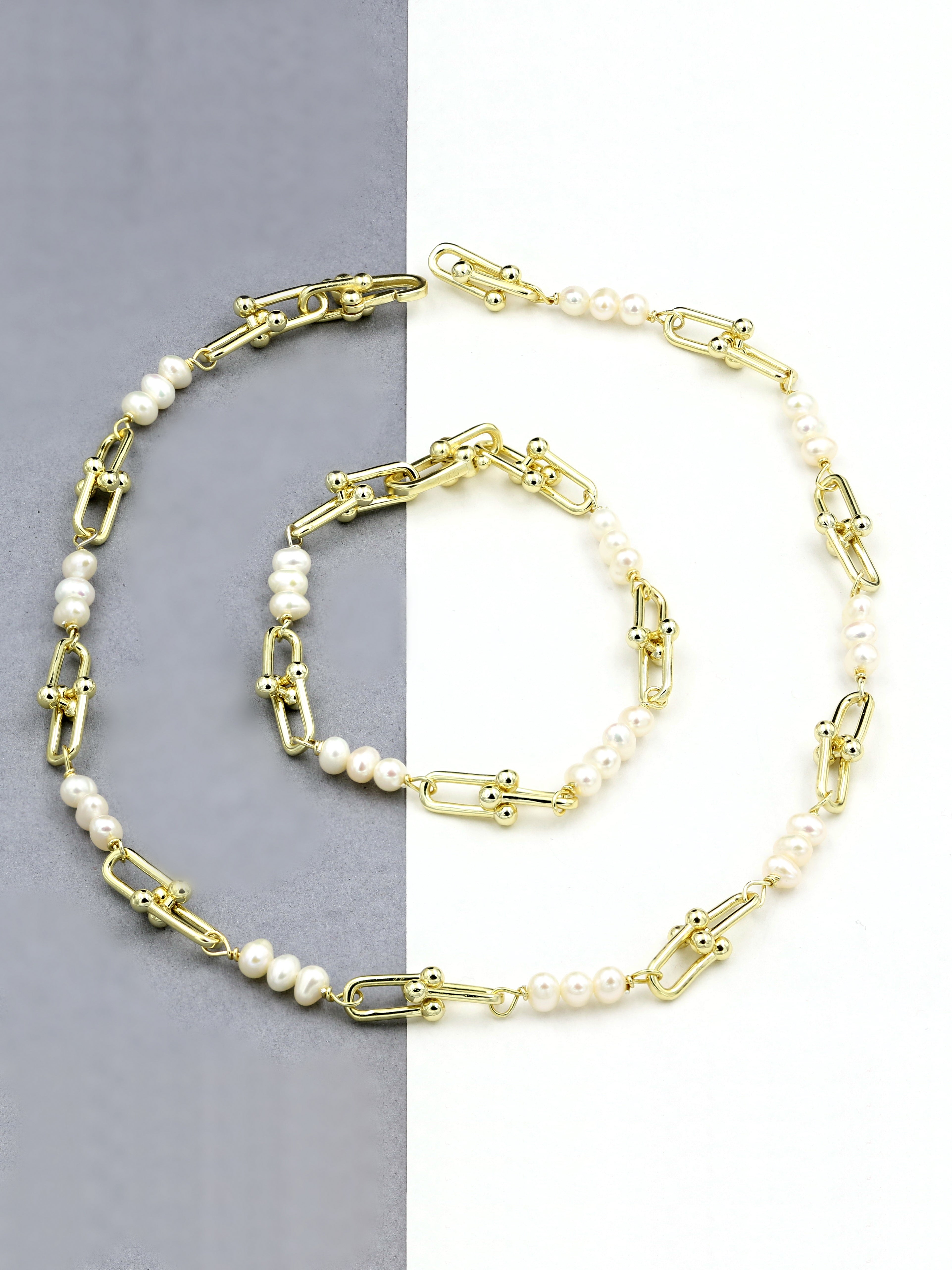 Elegant 5mm Fresh Water Pearl Link Bracelet