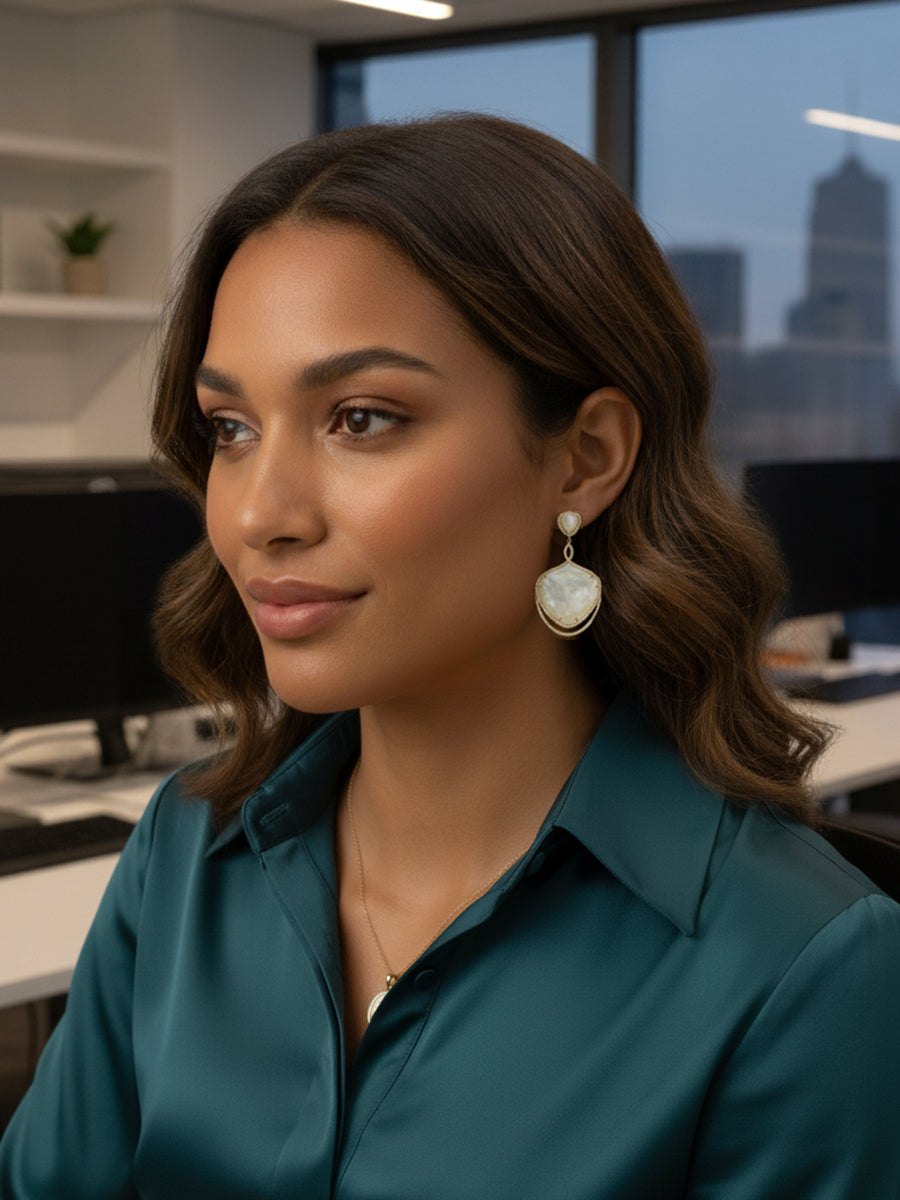 Mother Of Pearl Dangle Style Earrings