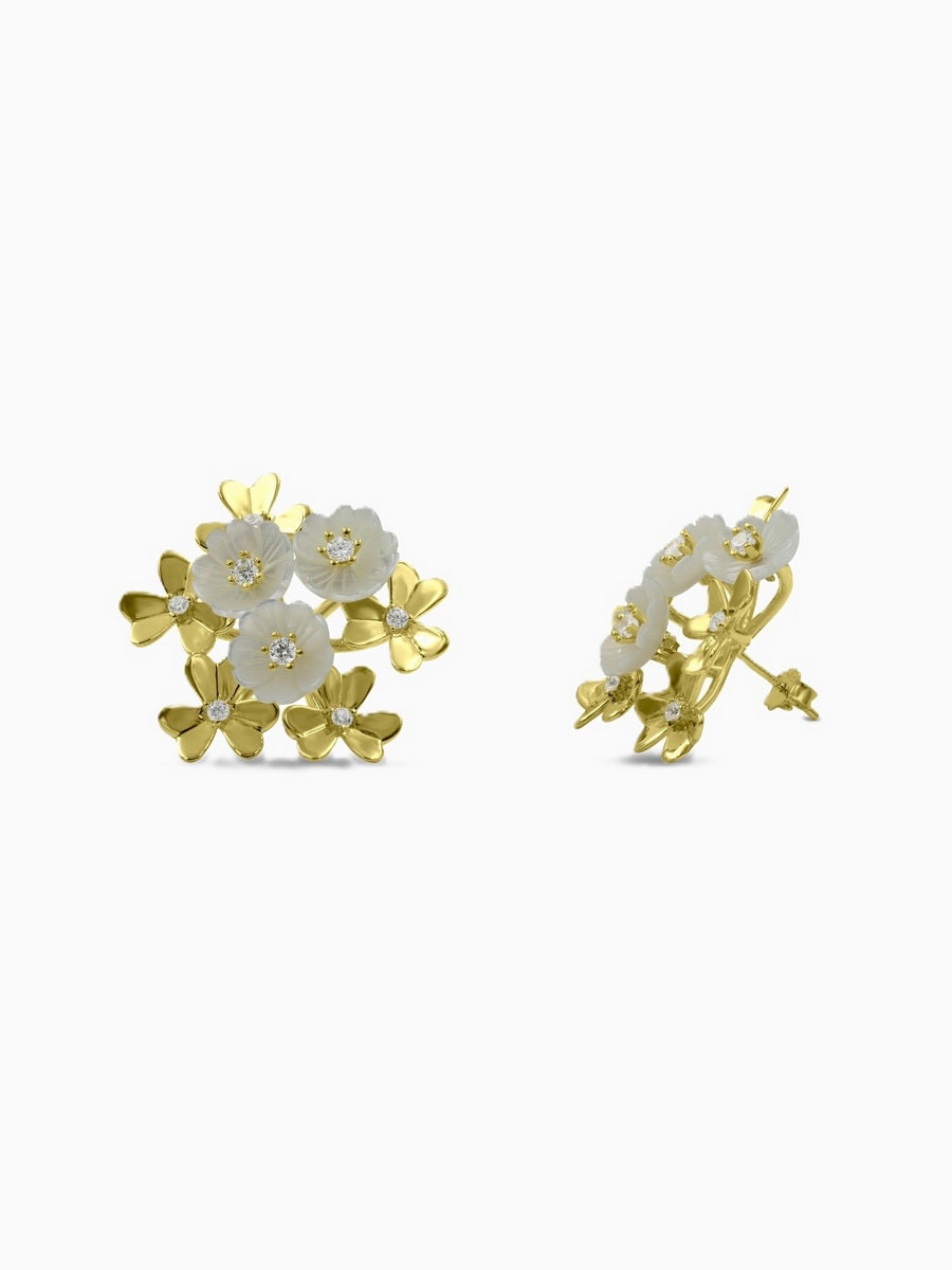 Flower Mother of Pearl and Exquisite Earrings