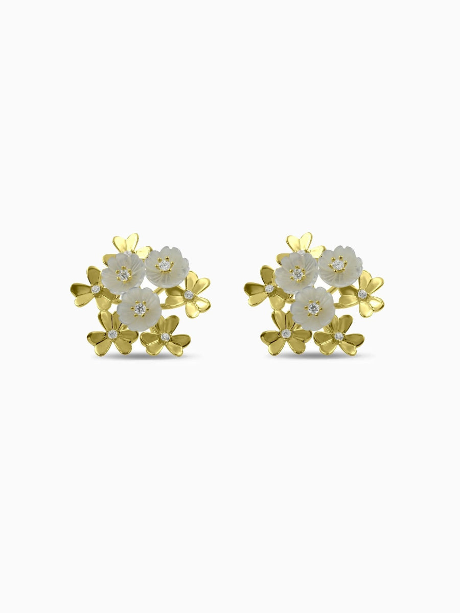 Flower Mother of Pearl and Exquisite Earrings