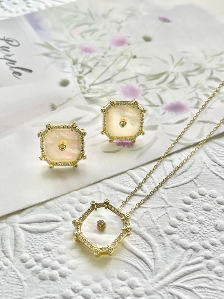 Mother of Pearl Octagon Necklace