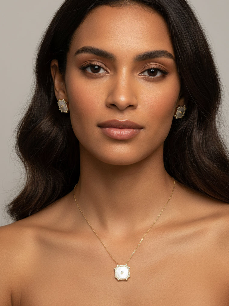 Mother of Pearl Octagon Necklace