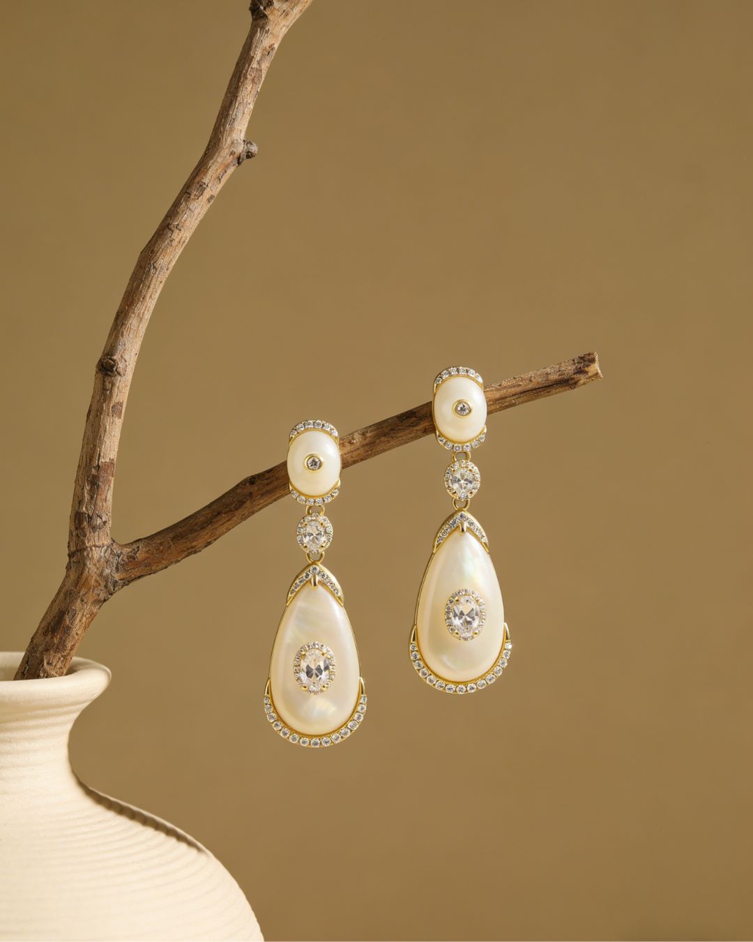 Mother of Pearl Tear Drop Earrings