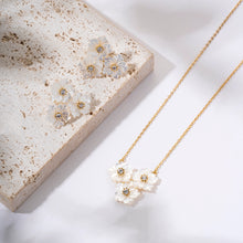 Load image into Gallery viewer, 14K Gold Plated 925 Sterling Silver  Mother of Pearl Flower Chain Necklaces
