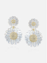 Load image into Gallery viewer, Double Daisy Flower Mother of Pearl Earrings
