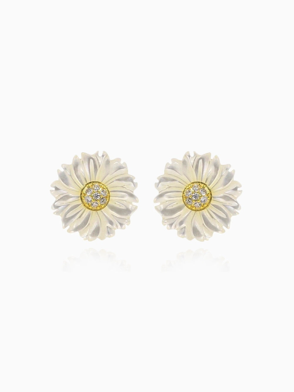 Mother of Pearl Cute Flower Shiny Studs Earrings