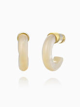 Load image into Gallery viewer, Mother of Pearl 12MM Hoop Earrings
