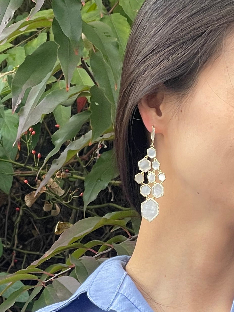 Mother of Pearl Chandelier Earrings