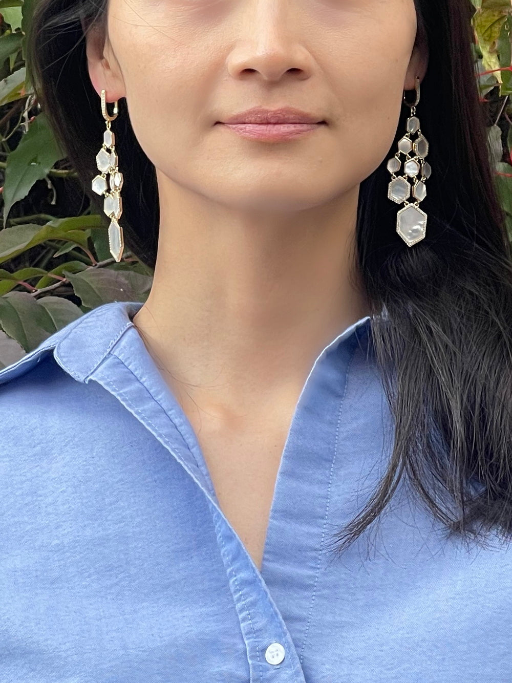 Mother of Pearl Chandelier Earrings