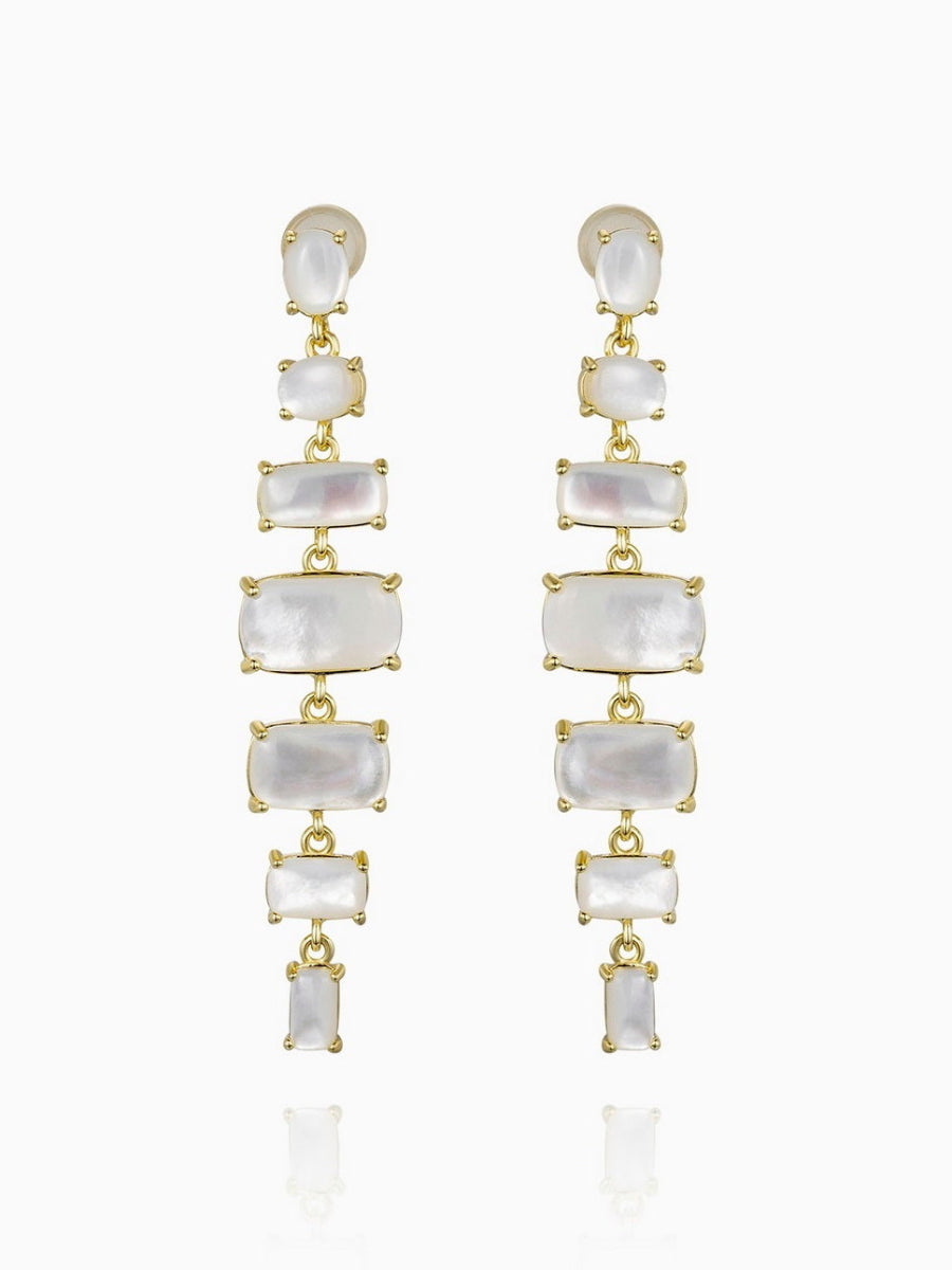 Graduated Mother of Pearl Dangle Earrings