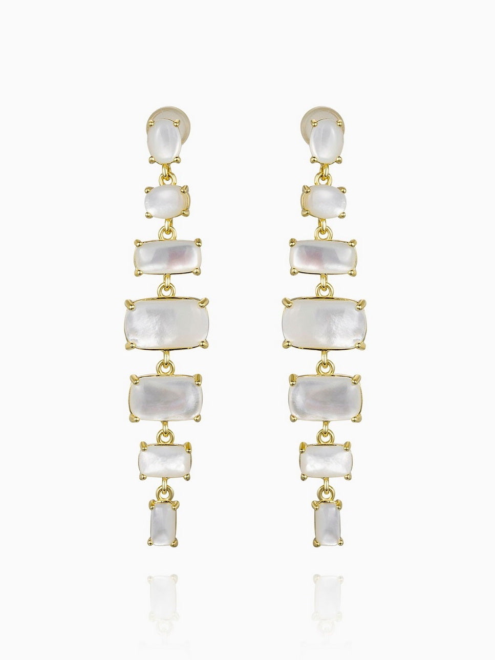 Graduated Mother of Pearl Dangle Earrings