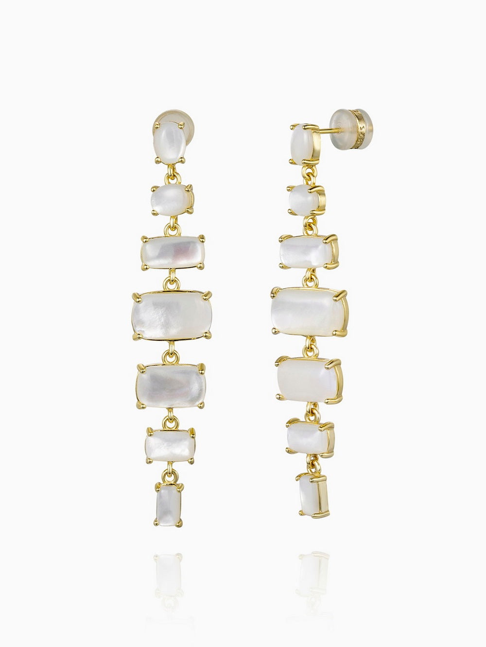 Graduated Mother of Pearl Dangle Earrings