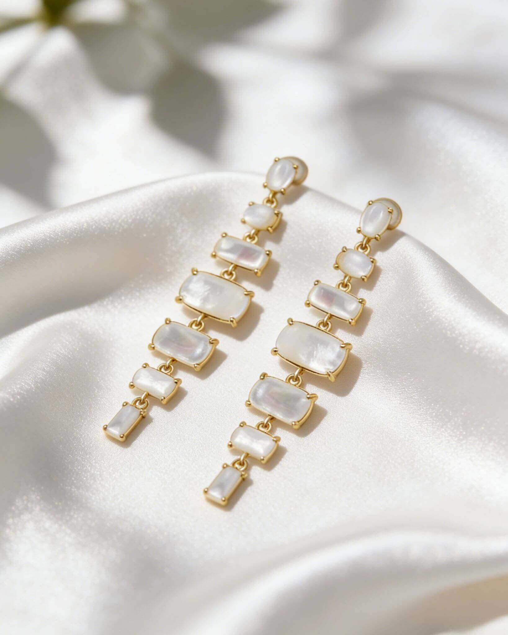 Graduated Mother of Pearl Dangle Earrings