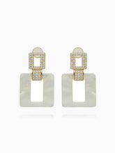 Load image into Gallery viewer, Mother of Pearl Cubic Zirconia Dangle Earrings
