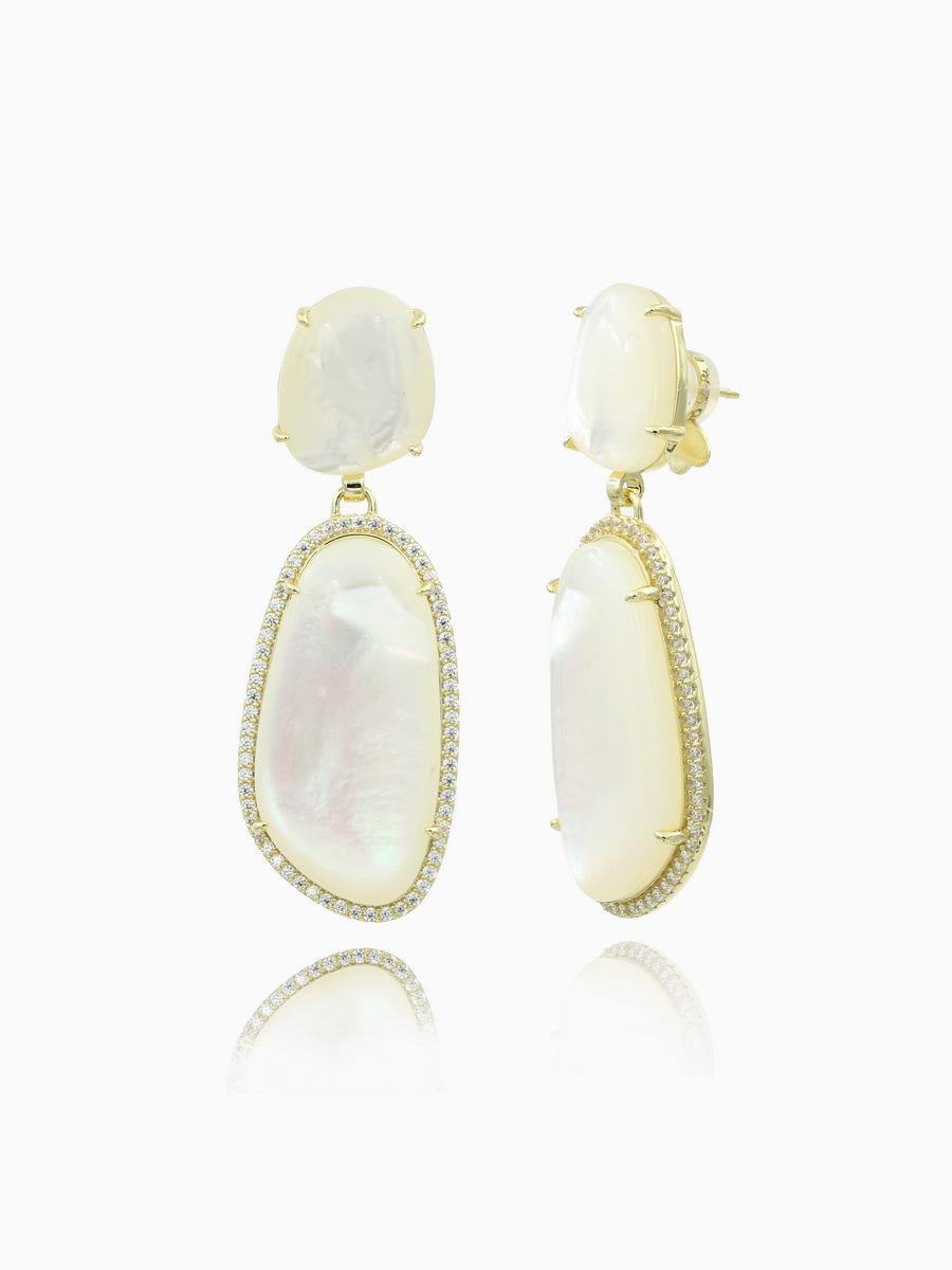 Irregular Shape Mother of Pearl Drop Earrings