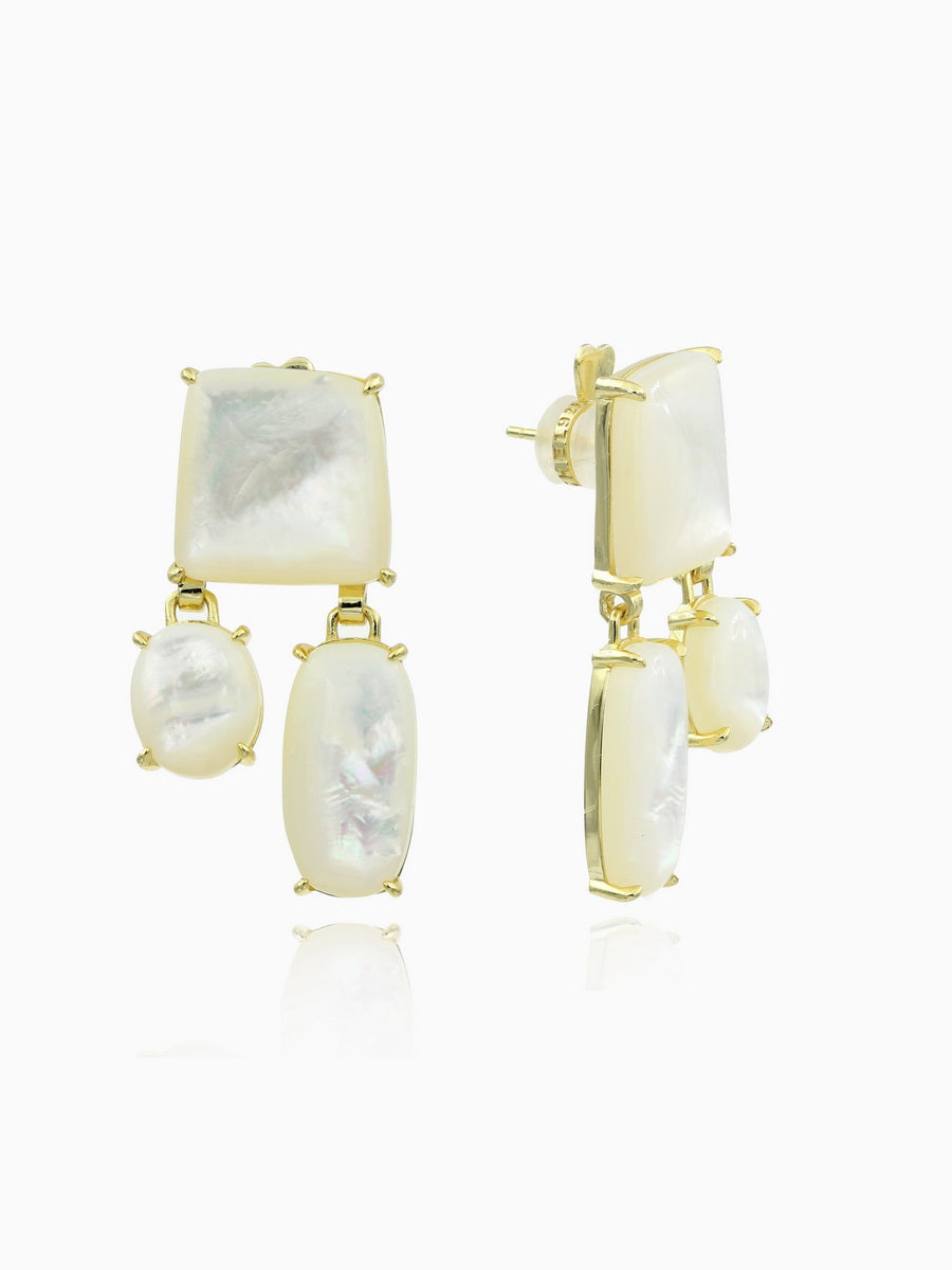 Vintage-Inspired Mother of Pearl Dangle Earrings