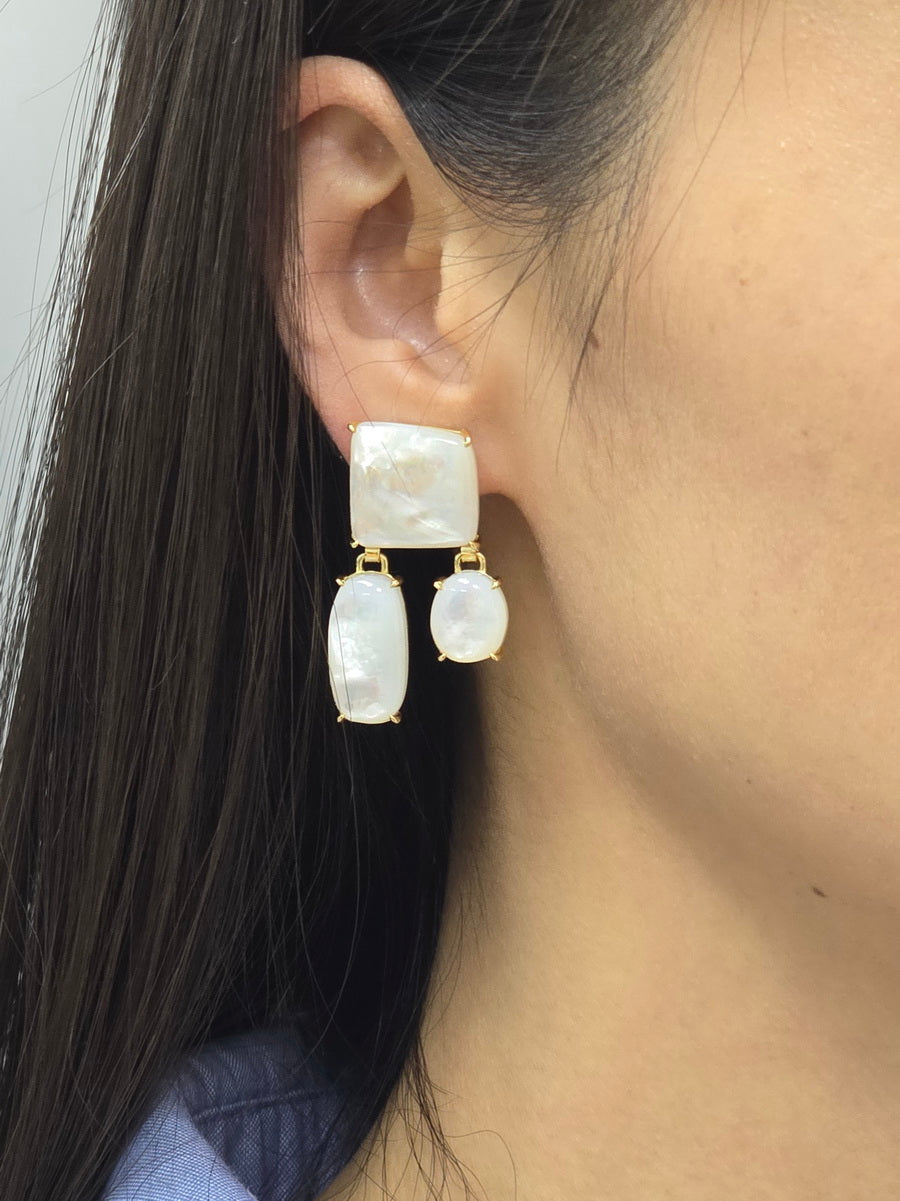 Vintage-Inspired Mother of Pearl Dangle Earrings