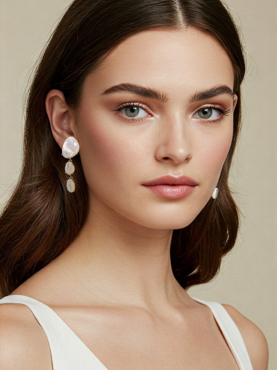 Sophisticated Mother of Pearl Drop Earrings
