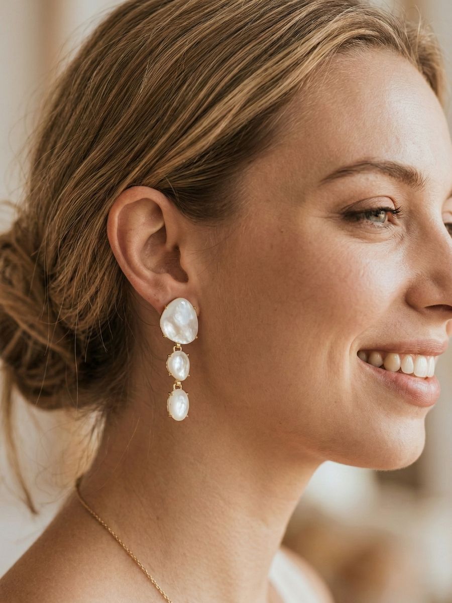 Sophisticated Mother of Pearl Drop Earrings