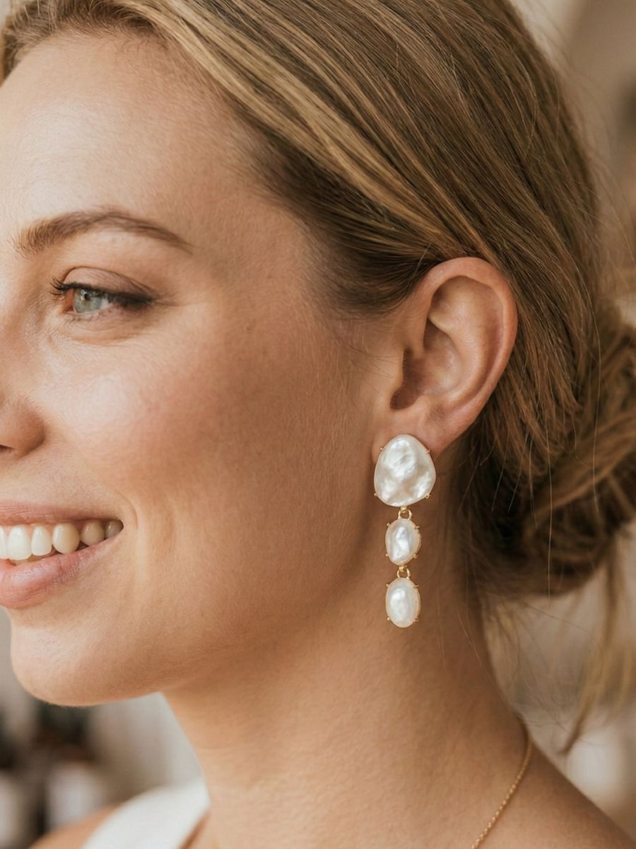 Sophisticated Mother of Pearl Drop Earrings