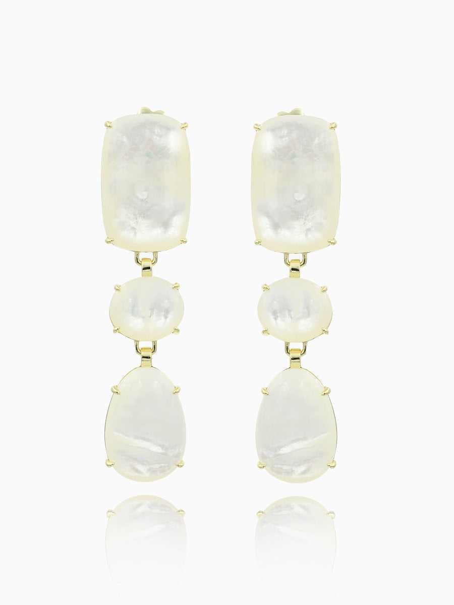 Charming Mother of Pearl Triple-Drop Earrings