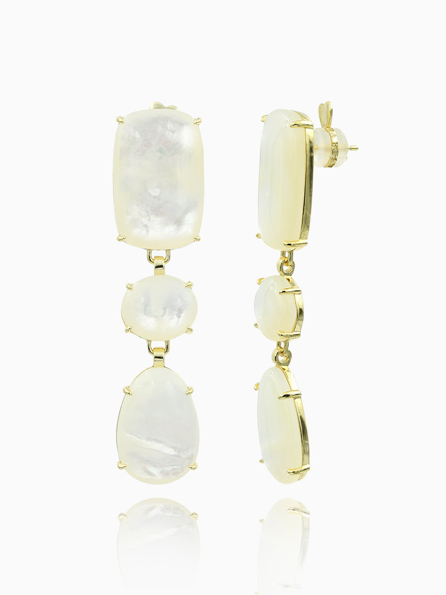 Charming Mother of Pearl Triple-Drop Earrings