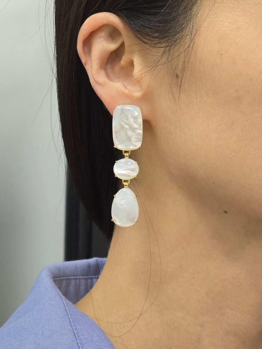 Charming Mother of Pearl Triple-Drop Earrings