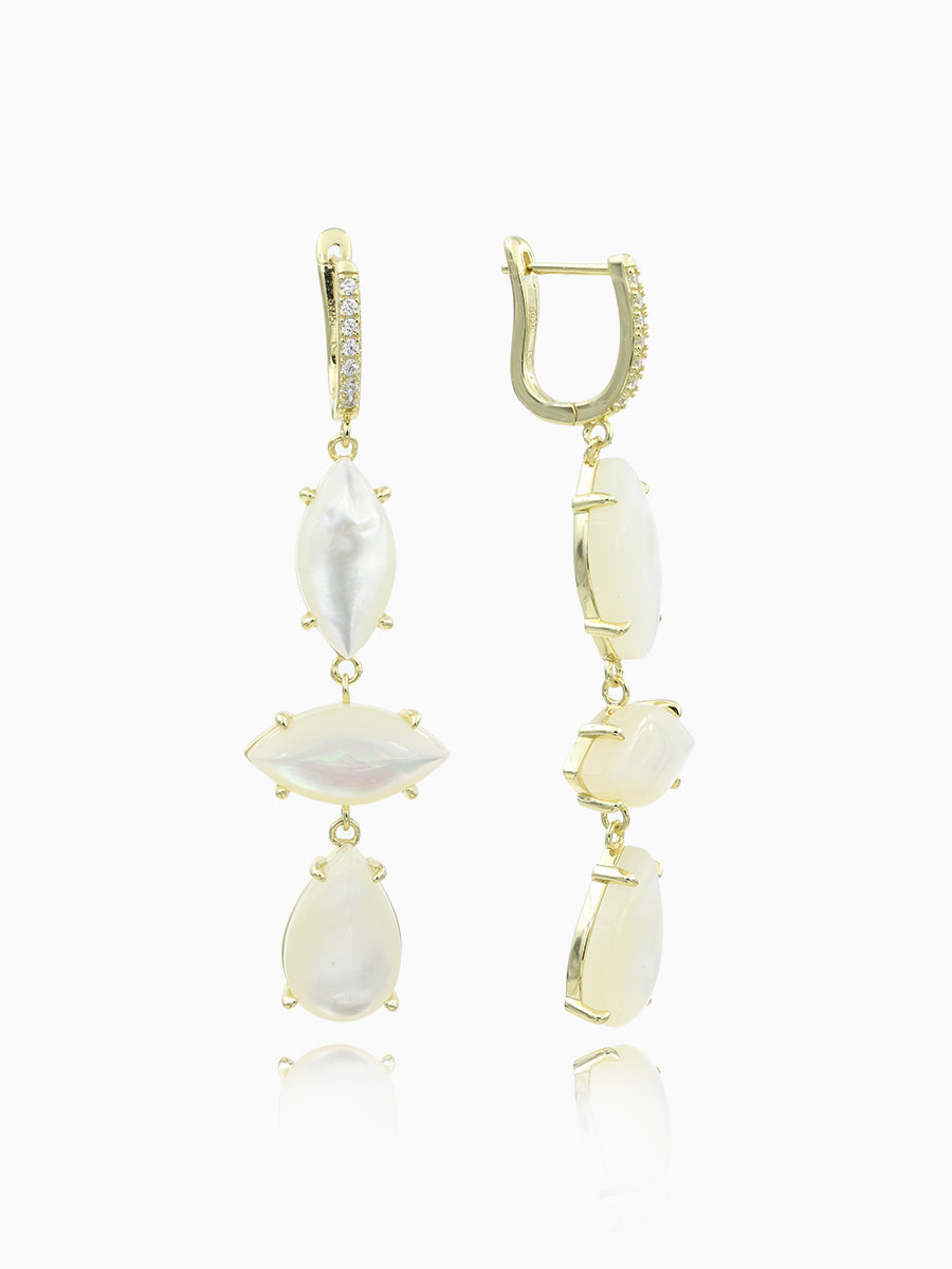 Unique Marquise & Teardrop Mother of Pearl Earrings