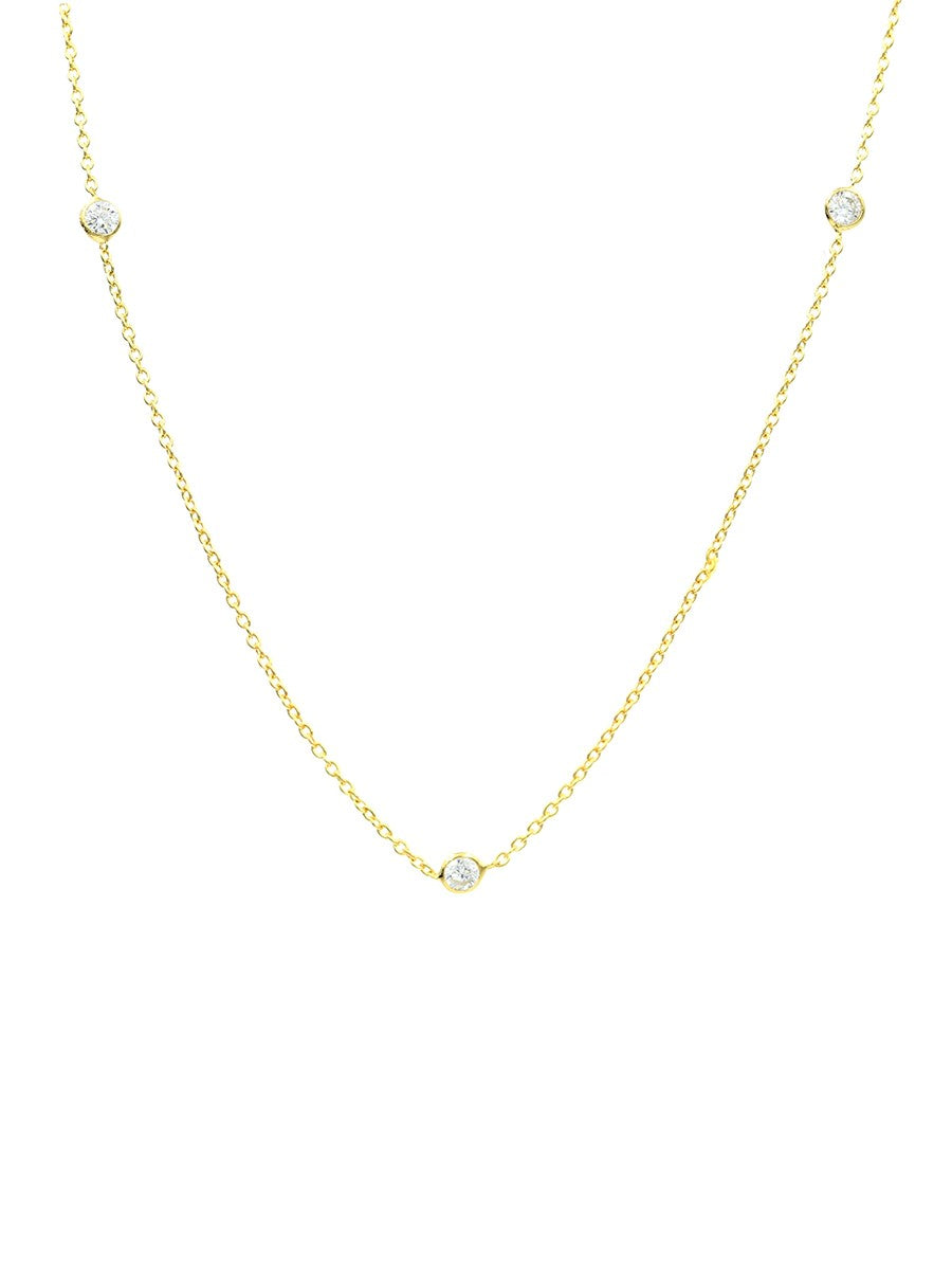 925 Silver Cubic Zirconia by Yard Chain Necklace