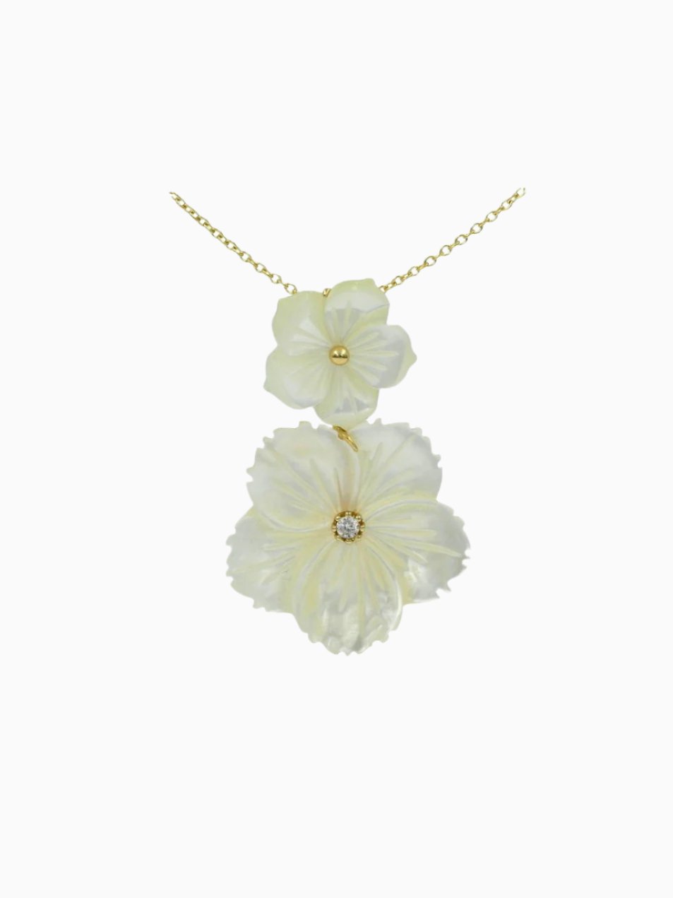 Double Flower Mother of Pearl Necklace