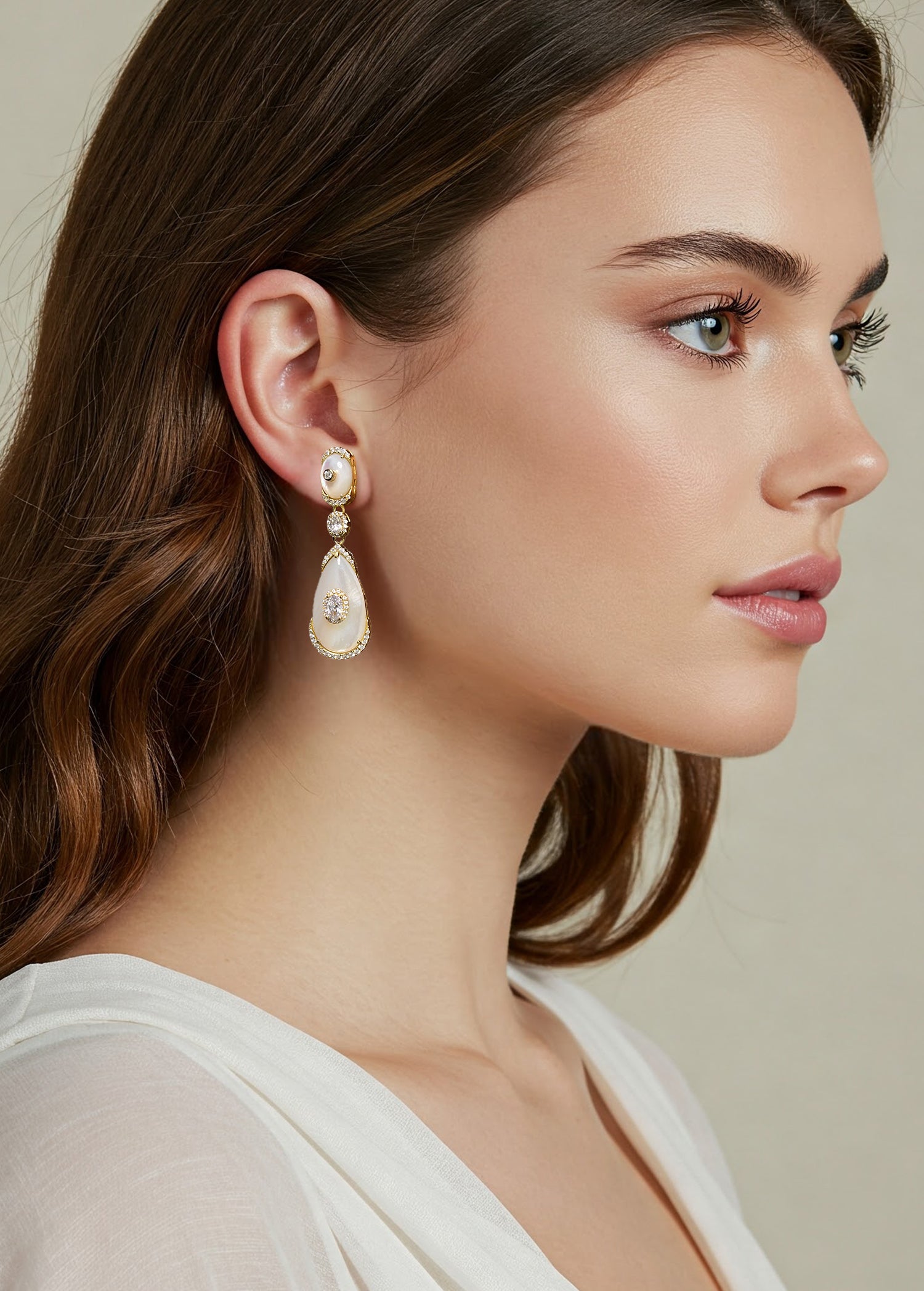 Mother of Pearl Tear Drop Earrings