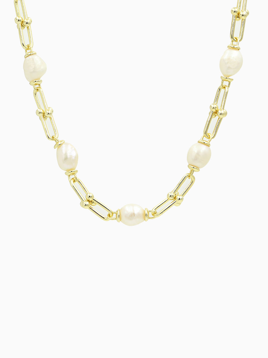 Horseshoe Link Fresh Water Pearls Necklace