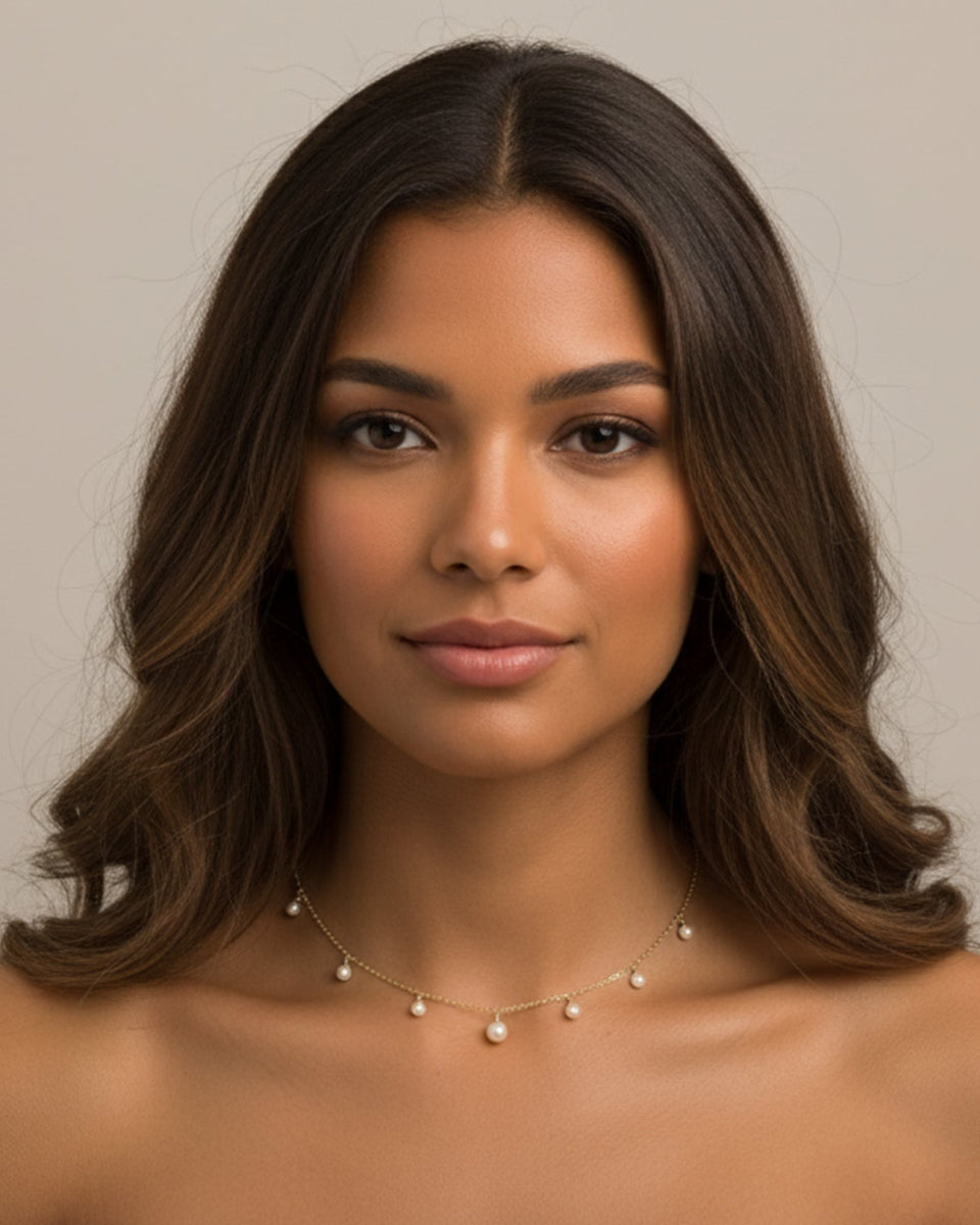 4-6mm Freshwater Pearl Dainty Droplets Necklace